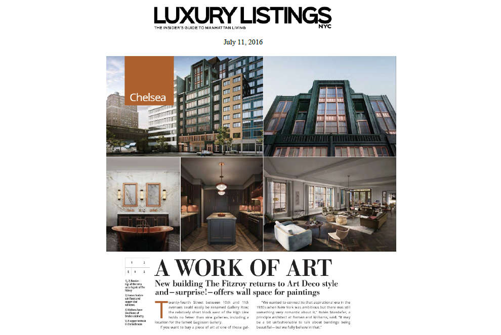 A WORK OF ART – Luxury Listings NYC Magazine